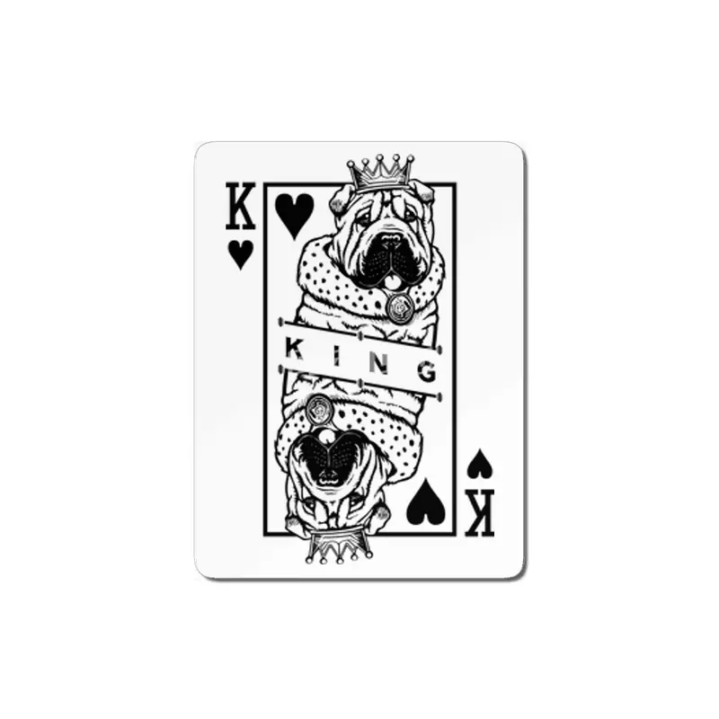 Shar Pei King Of Hearts Funny Dog Lover Card Pop Art MDF Tablo
