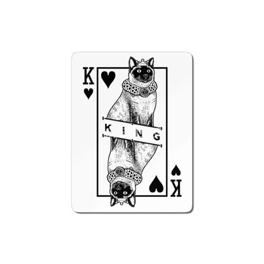 Siamese Cat Lover King Of Hearts Funny Pop Art MDF Tablo