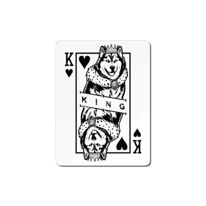 Siberian Husky King Of Hearts Dog Playing Card Pop Art MDF Tablo