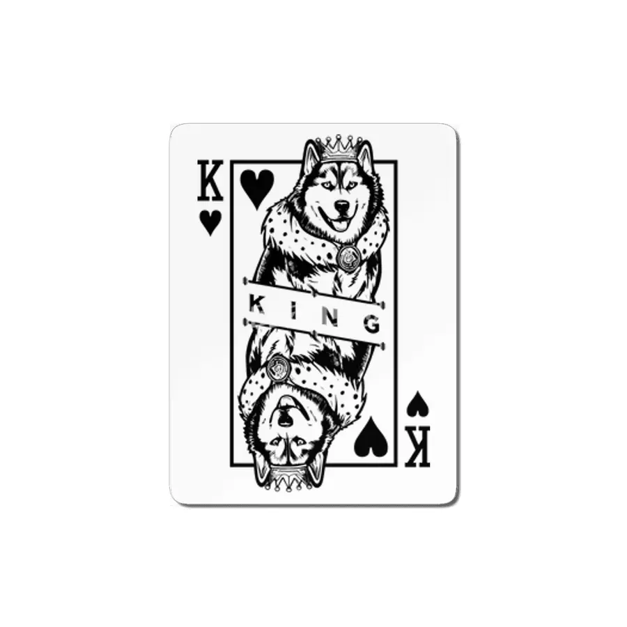 Siberian Husky King Of Hearts Dog Playing Card Pop Art MDF Tablo