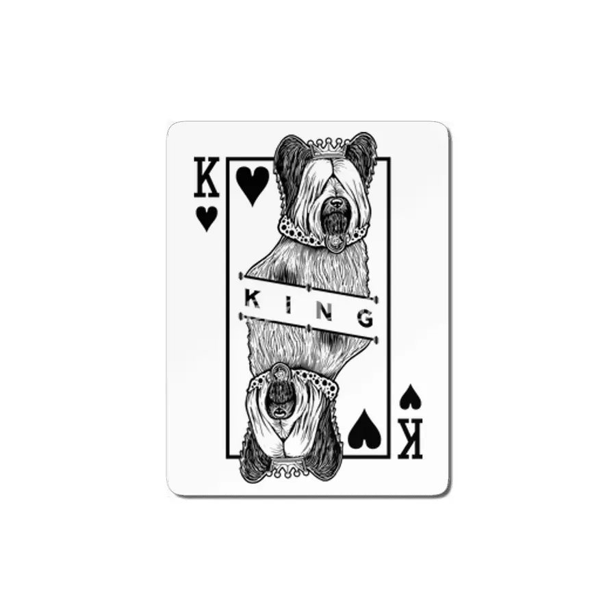 Skye Terrier King Of Hearts Funny Dog Lover Pop Art MDF Tablo