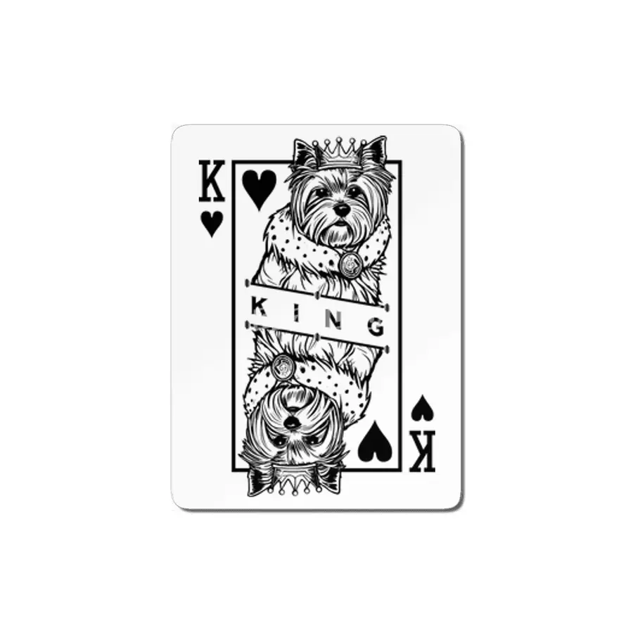 Yorkshire Terrier King Of Hearts Dog Playing Card Pop Art MDF Tablo