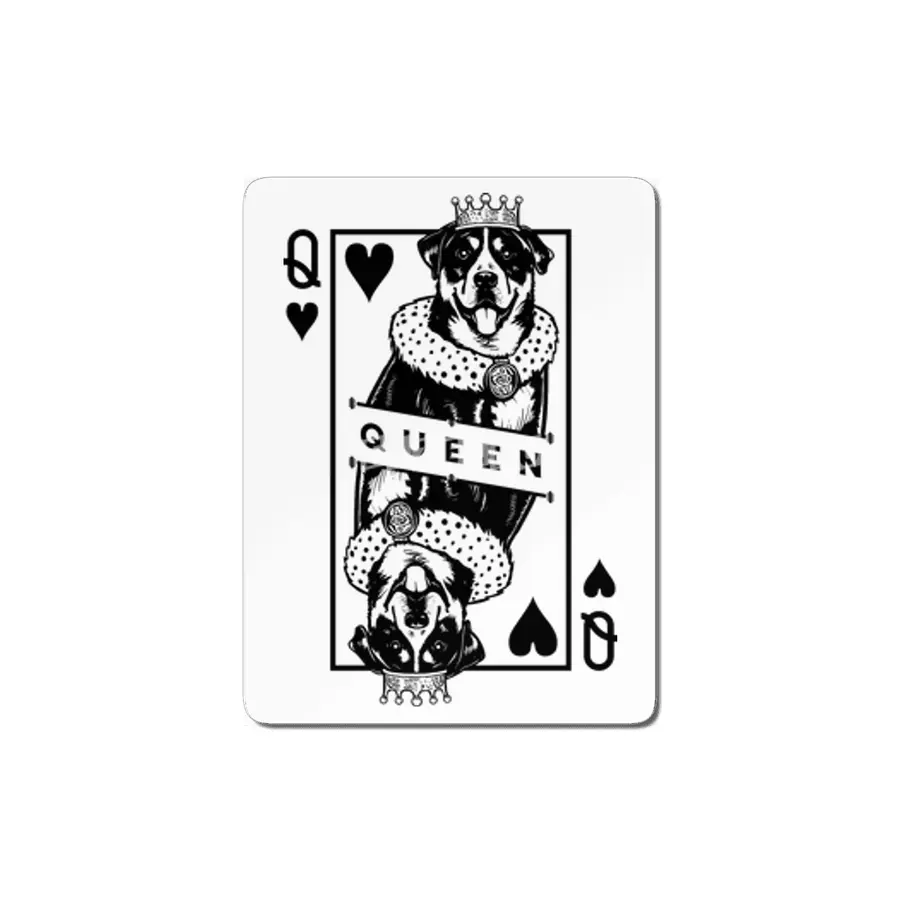 Greater Swiss Mountain Dog Queen Of Hearts Card Pop Art MDF Tablo
