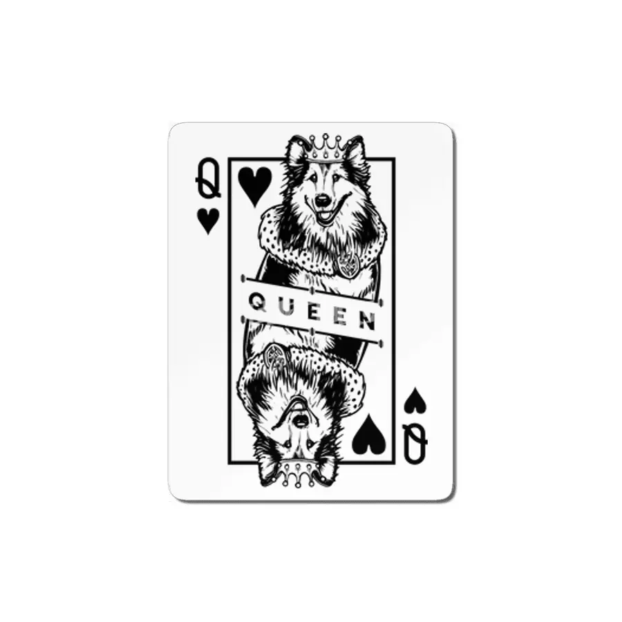 Shetland Sheepdog Queen Of Hearts Dog Playing Card Pop Art MDF Tablo