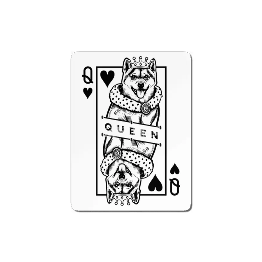 Shiba Inu Queen Of Hearts Funny Dog Playing Card Pop Art MDF Tablo