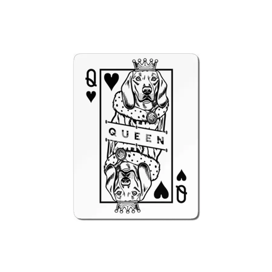 Weimaraner Queen Of Hearts Funny Dog Playing Card Pop Art MDF Tablo