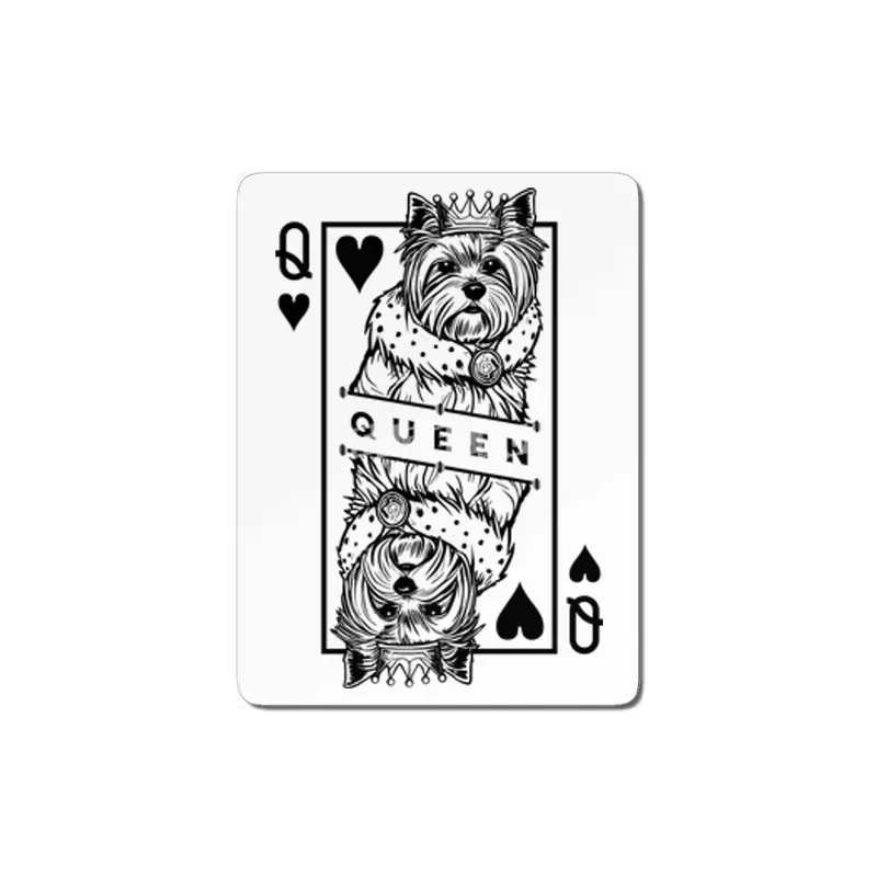 Yorkshire Terrier Queen Of Hearts Dog Playing Card Pop Art MDF Tablo