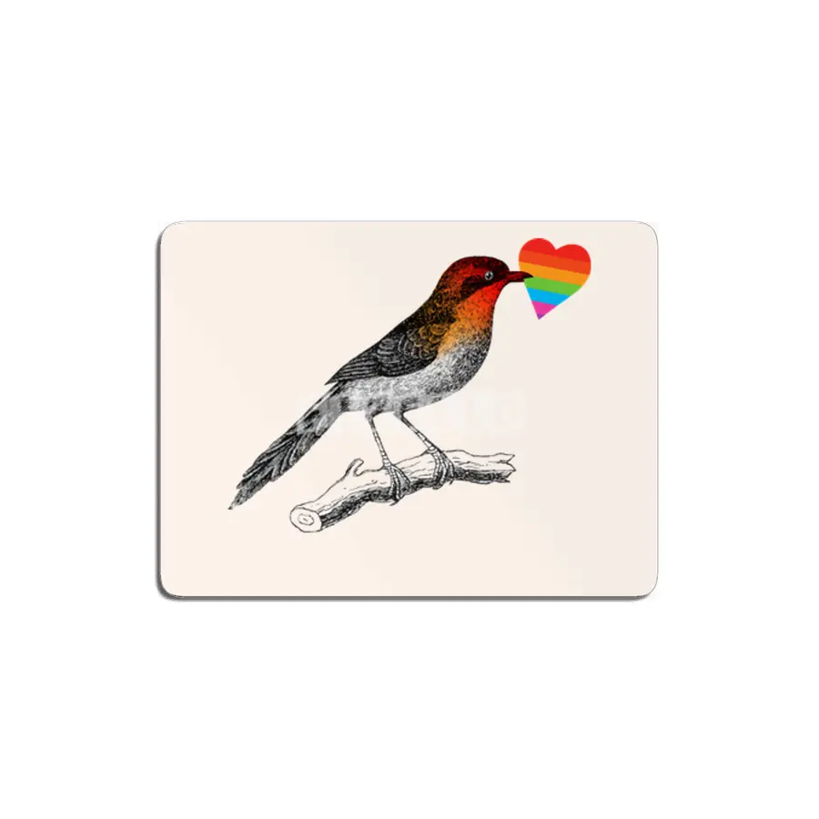 BIRD_HEART_PRIDE_COLORFUL_LOVE MDF Tablo