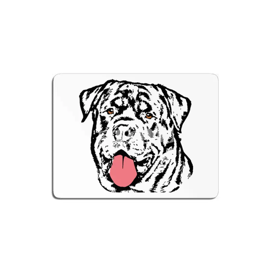 Rottweiler Dog - Colored Eyes and Tongue MDF Tablo
