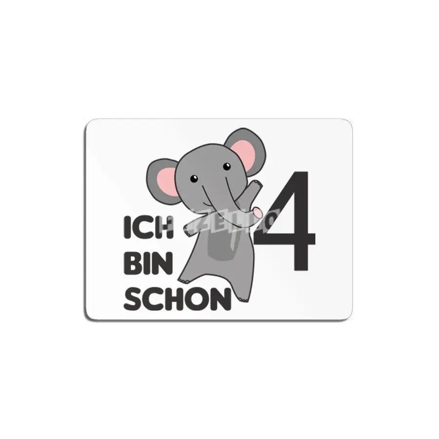 4th Birthday Elephant Four Years Old MDF Tablo