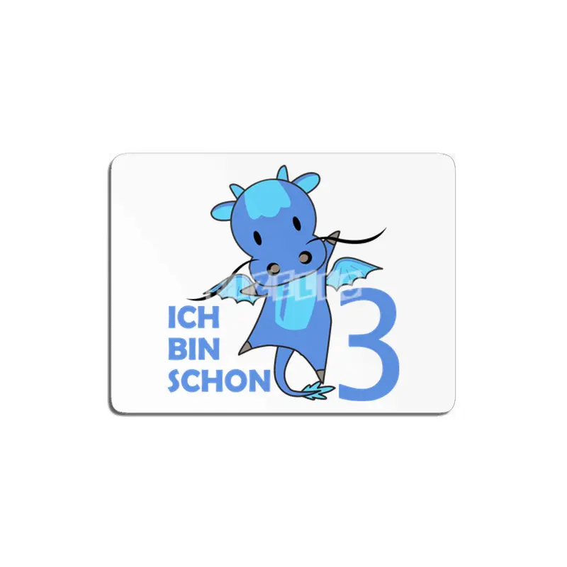 Dragon Blue Three Years Old 3rd Birthday Kids MDF Tablo