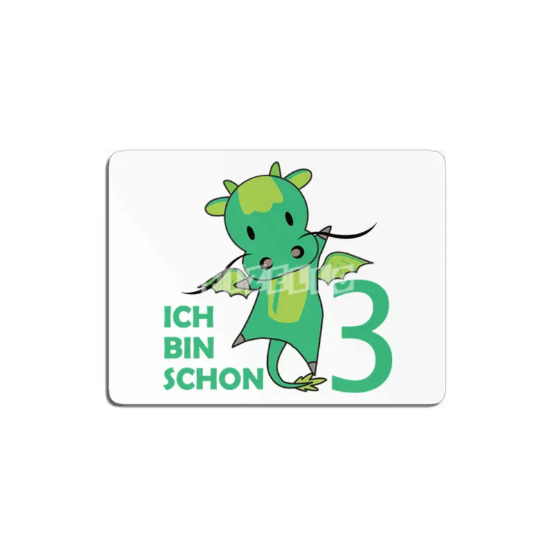 Dragon Green Three Years Old 3rd Birthday Kids MDF Tablo