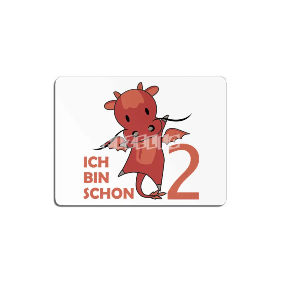 Dragon Red Two Years Old 2nd Birthday Fairy Tale MDF Tablo