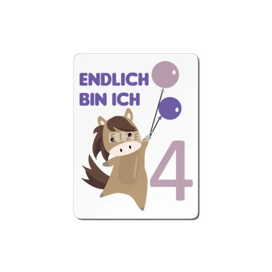 Horse 4th Birthday For Kids 4 Years Old Purple MDF Tablo
