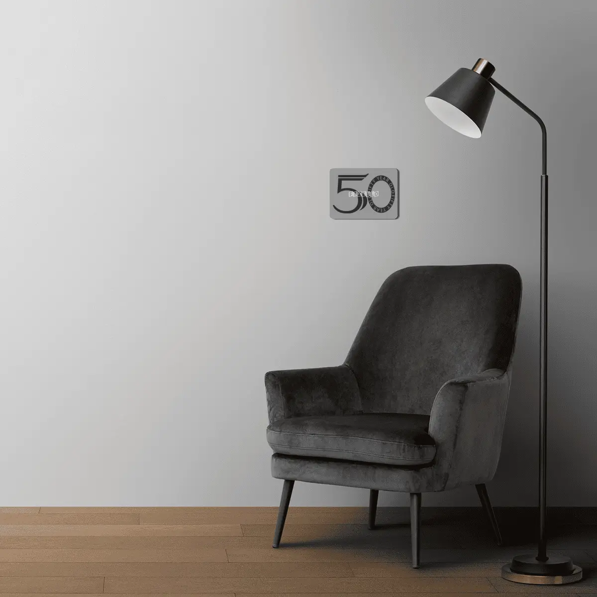 Fifty Year Old Fart Logo Design Black MDF Tablo