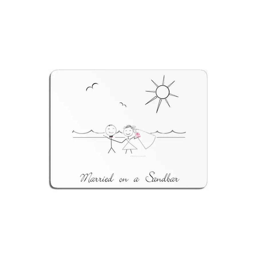 Married on a Sandbar Bride and Groom MDF Tablo