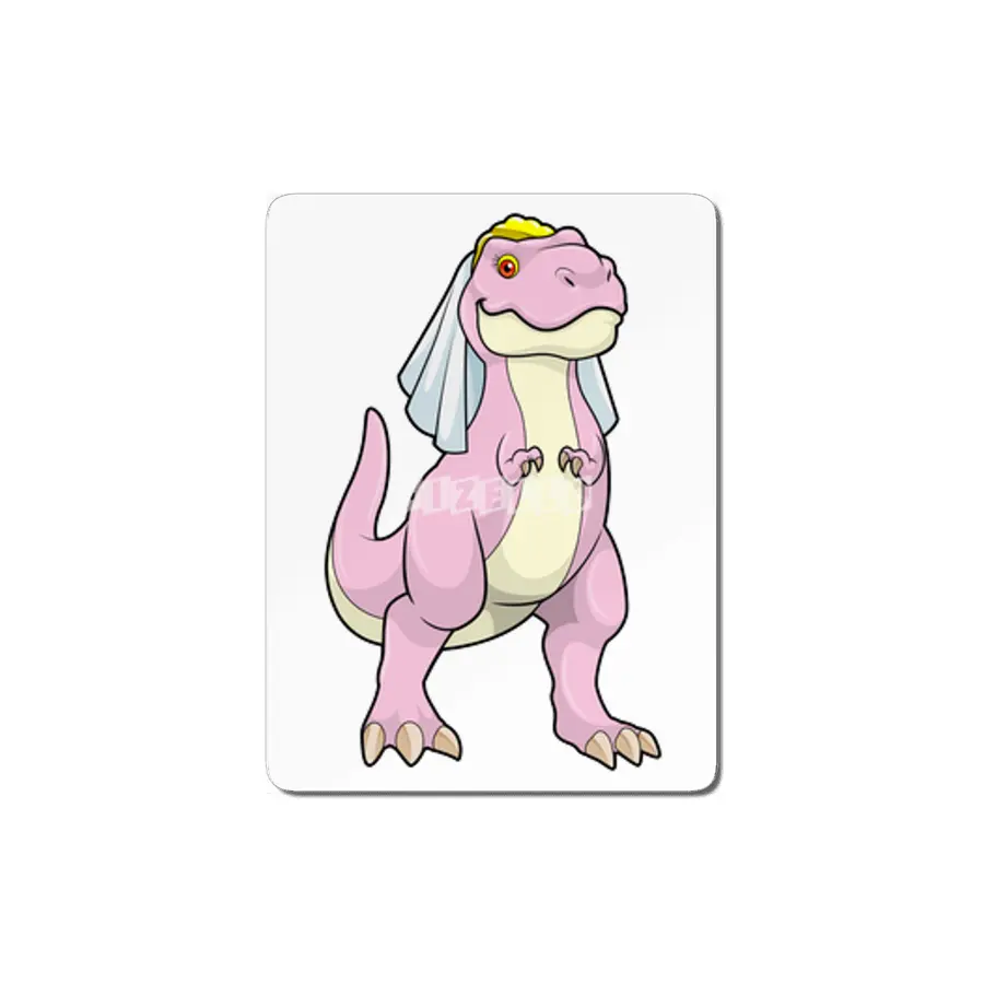 Dinosaur as Bride at Wedding with Veil MDF Tablo