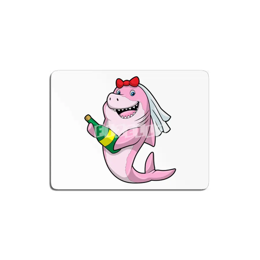 Shark as Bride with Veil & Sparkling wine MDF Tablo