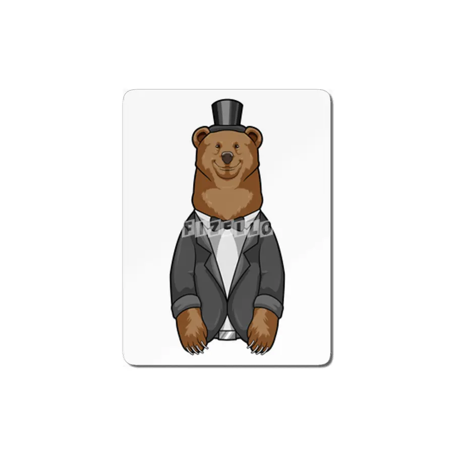 Bear as Groom with Jacket MDF Tablo