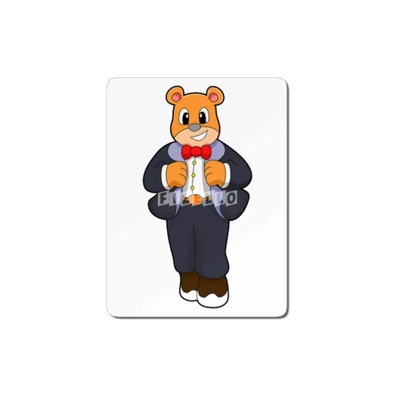 Bear as Groom with Suit MDF Tablo