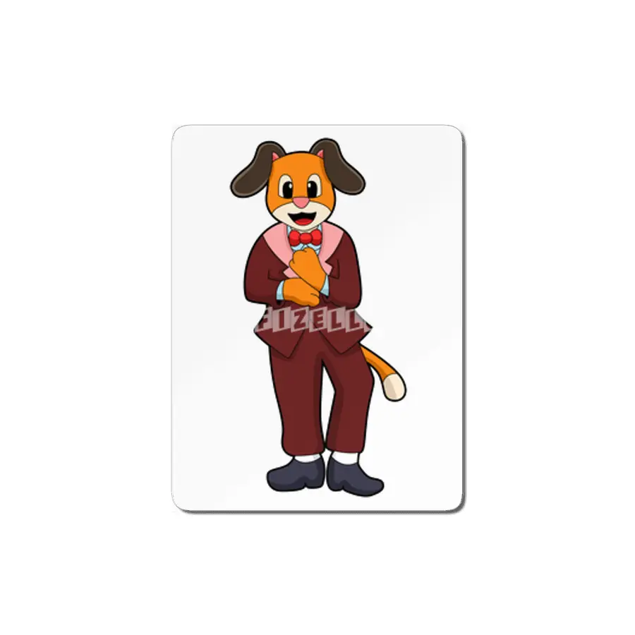Dog as Groom with Suit MDF Tablo