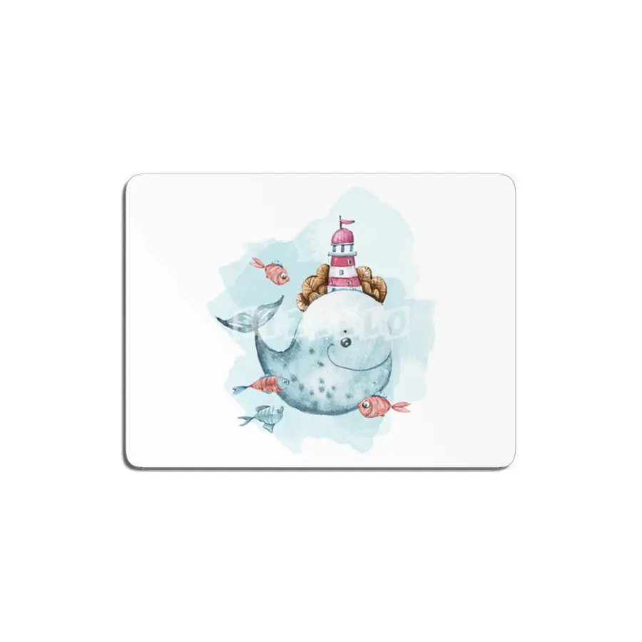 A cute whale watercolor illustration MDF Tablo