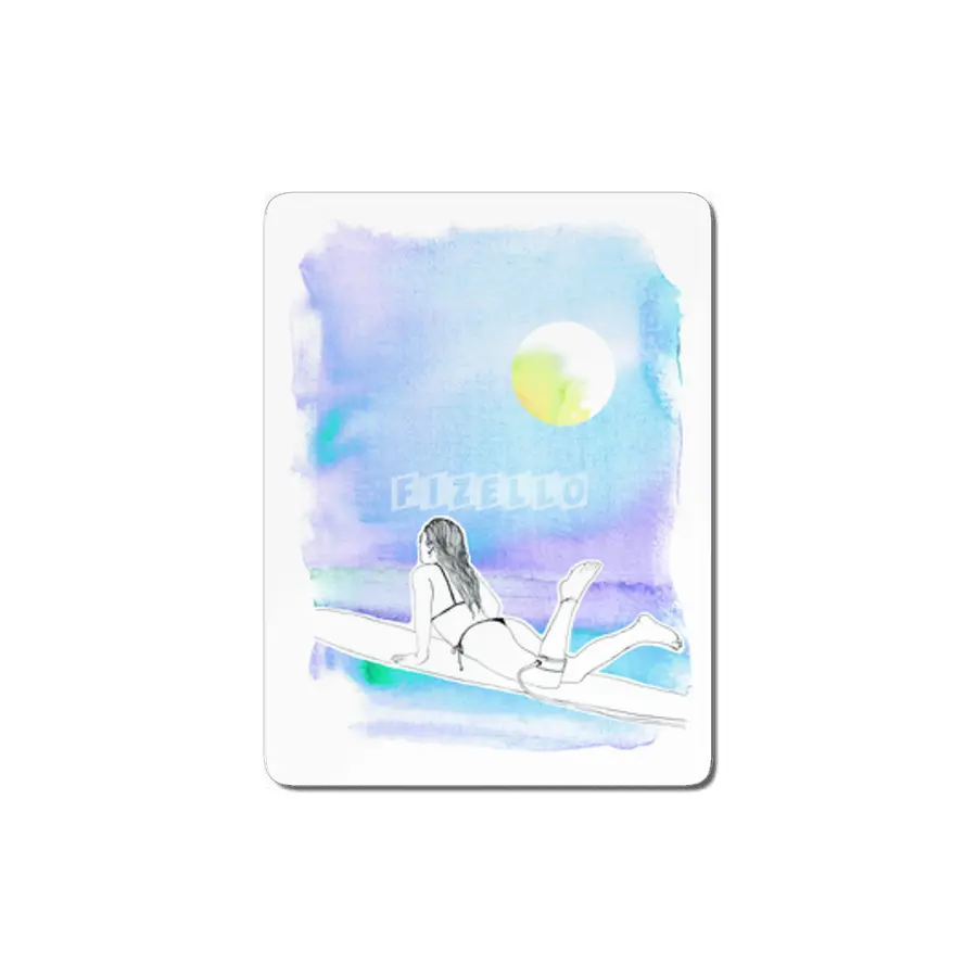 Surfer Girl Watercolor MDF Tablo
