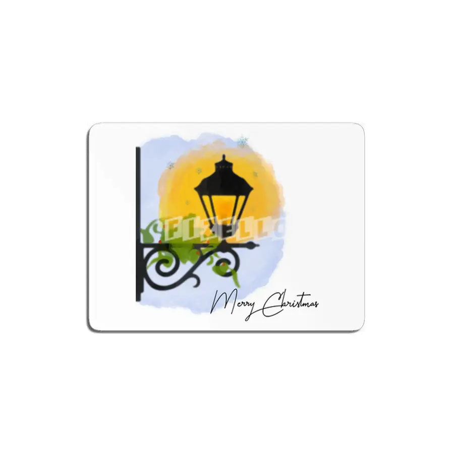Merry Christmas Watercolor lamp post (black) MDF Tablo