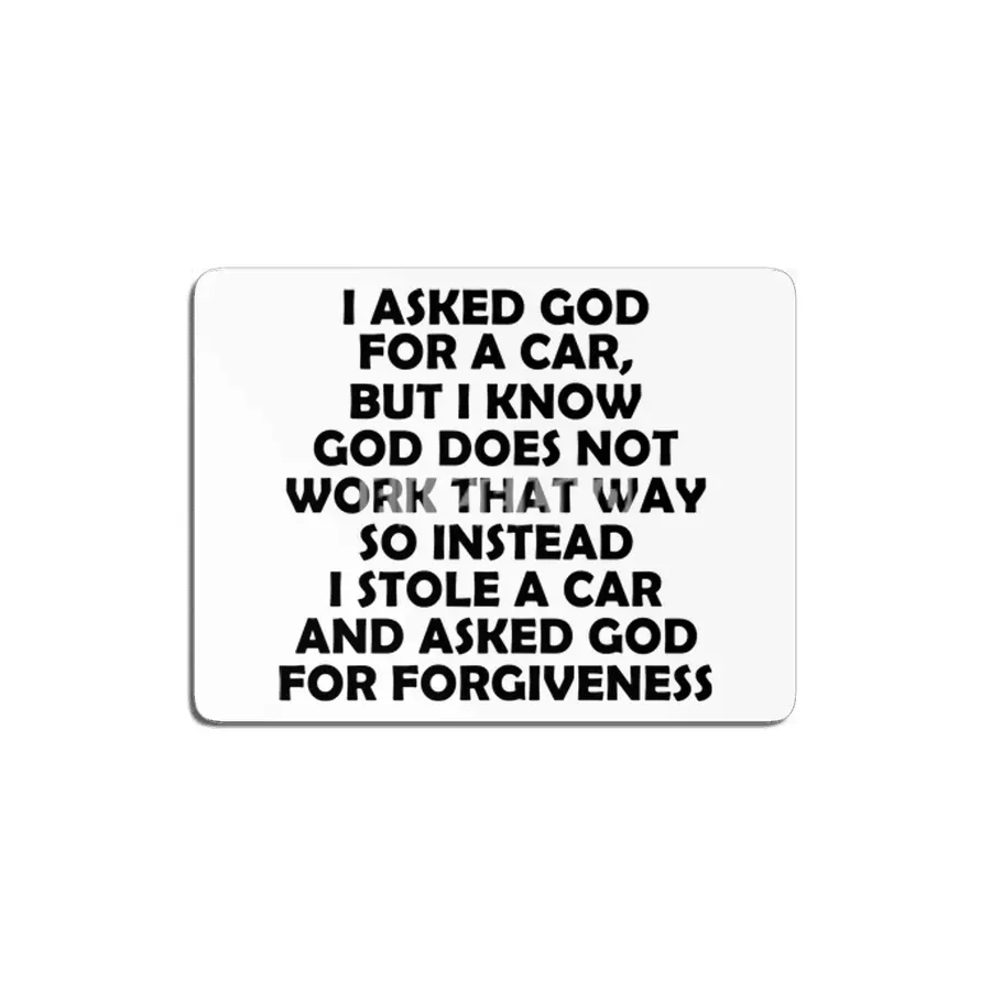 Asked God - Black Lettering MDF Tablo