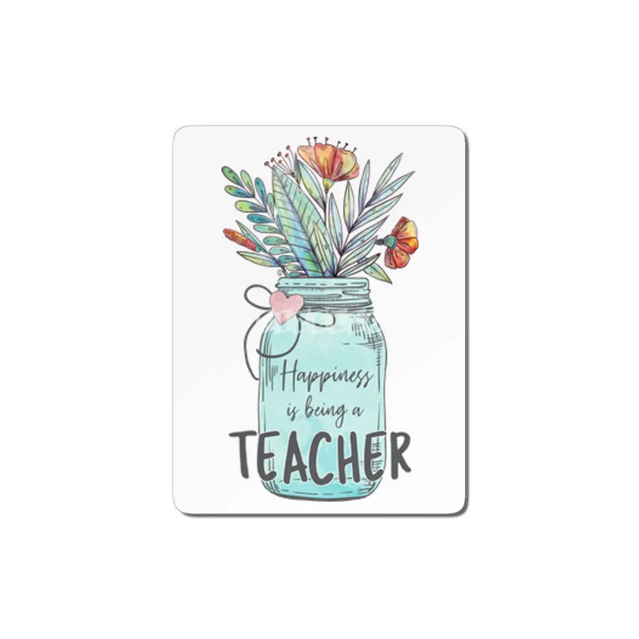 Happiness is being a Teacher - Mason Jar Flowers MDF Tablo