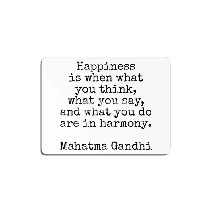 Happiness is harmony Mahatma Gandhi vintage typewriter quote MDF Tablo
