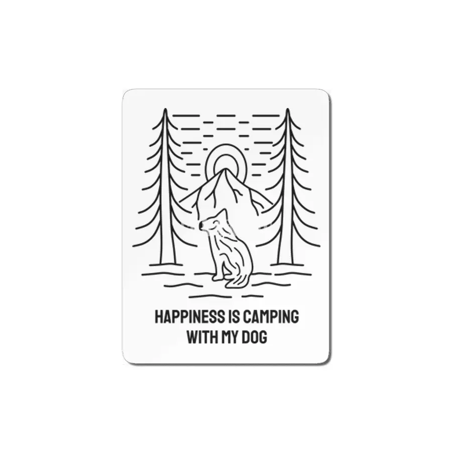 Happiness is Camping with My Dog MDF Tablo