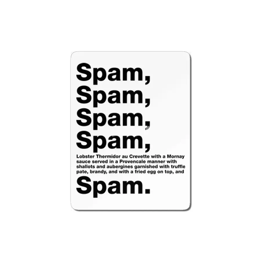 Lovely Spam - Black Text MDF Tablo