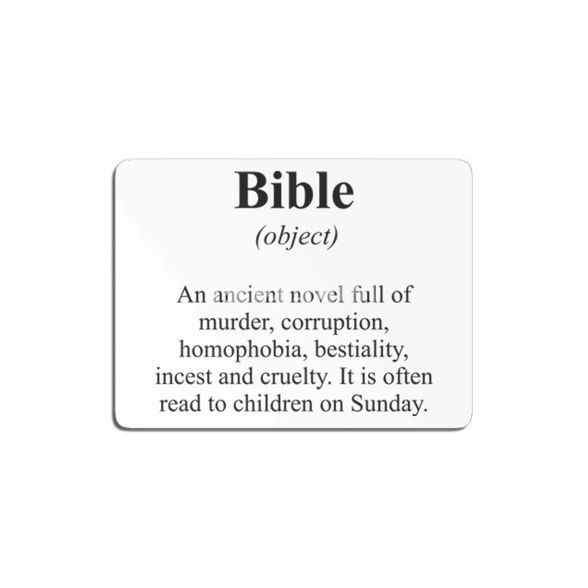 Bible Alternative Dictionary Definitions Parody MDF Tablo