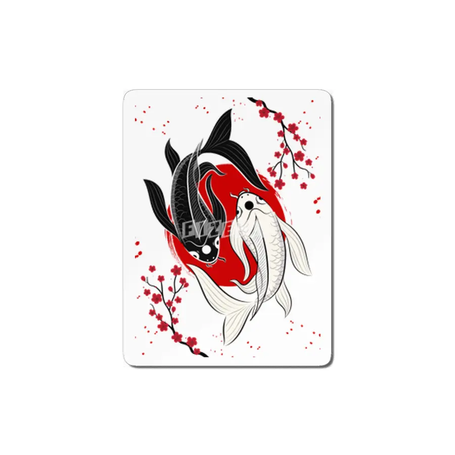Koi Fish Yin Yang MDF Tablo