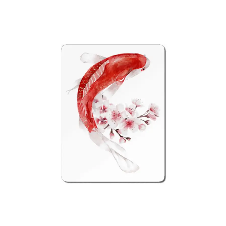 Koi Fish and Cherry Blossoms MDF Tablo