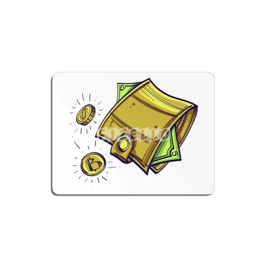 Bitcoin Wallet Color Illustration MDF Tablo