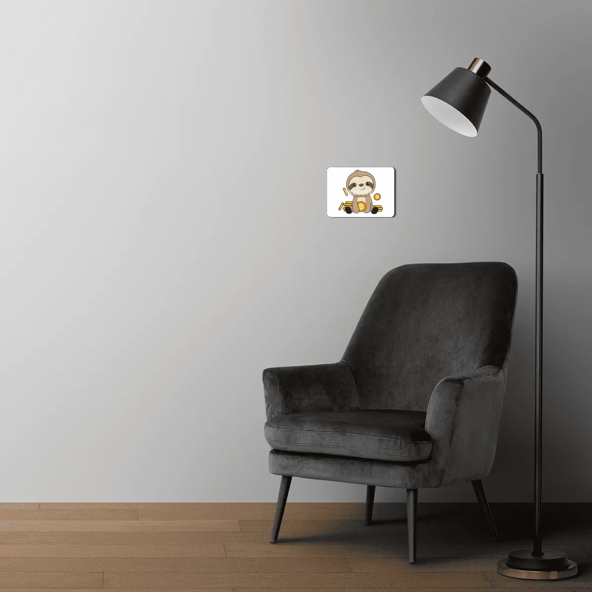Bitcoin Faultier Coins Hold Digital Currency MDF Tablo