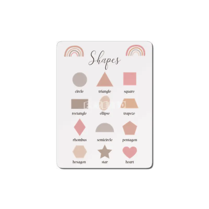 Shapes beautiful print for little kids - educational print - from circle to heart MDF Tablo