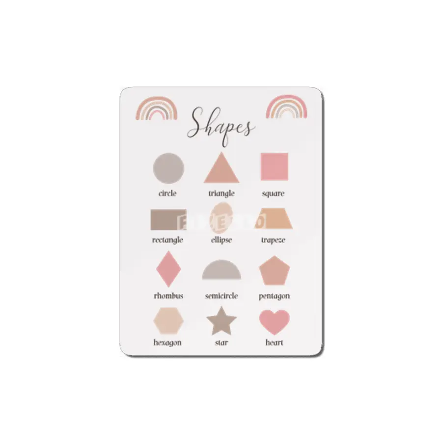 Shapes beautiful print for little kids - educational print - from circle to heart MDF Tablo
