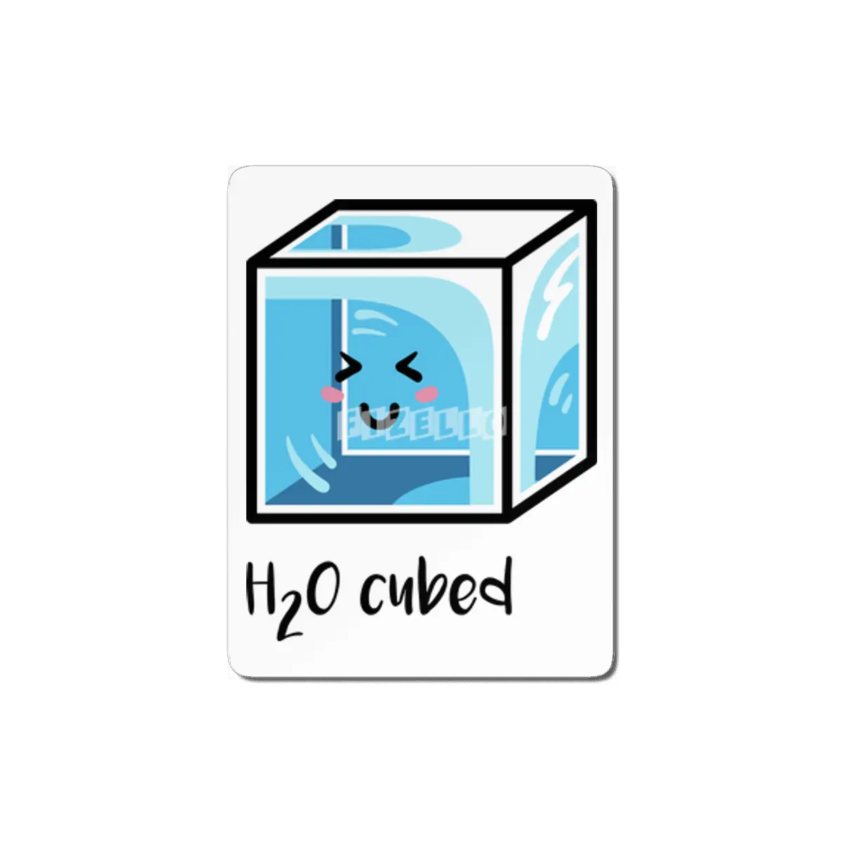 H2O Cubed Ice Block Chemistry Science Joke MDF Tablo