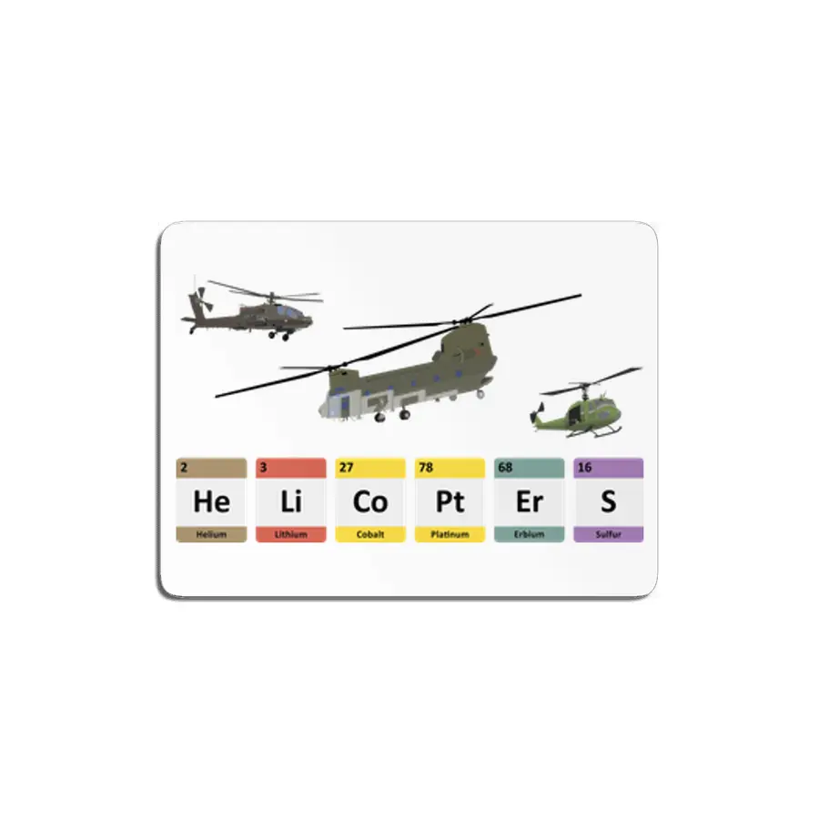Military Helicopters Chemistry MDF Tablo