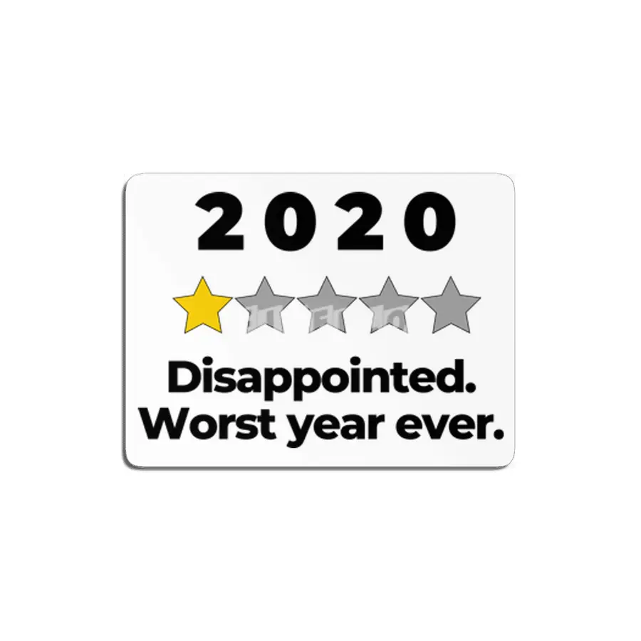 2020 Bad Year Review One Star Rating Cute Funny Joke October September Sarcastic Class Motivational MDF Tablo