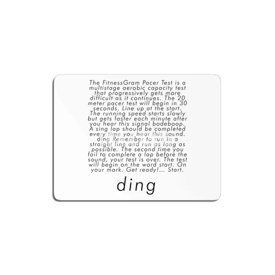 fitnessgram bleep test MDF Tablo