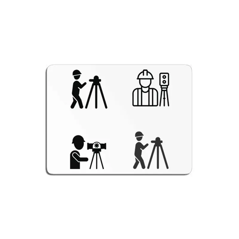 Land survey and civil engineer working with his equipment. Flat style modern MDF Tablo
