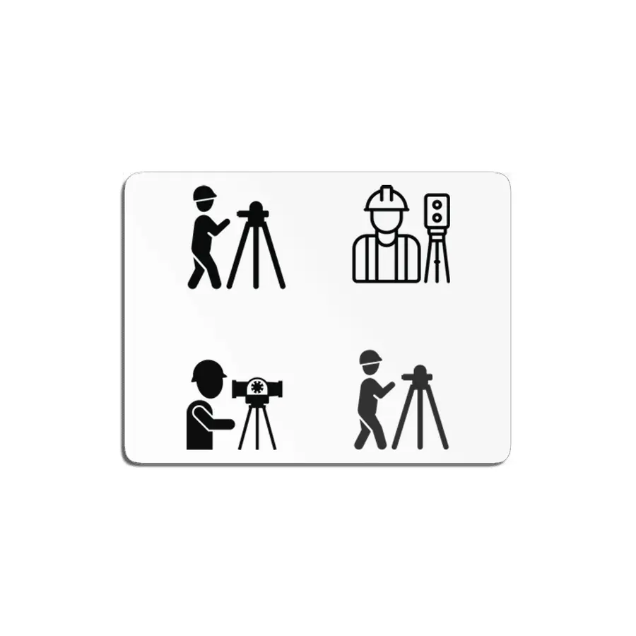 Land survey and civil engineer working with his equipment. Flat style modern MDF Tablo