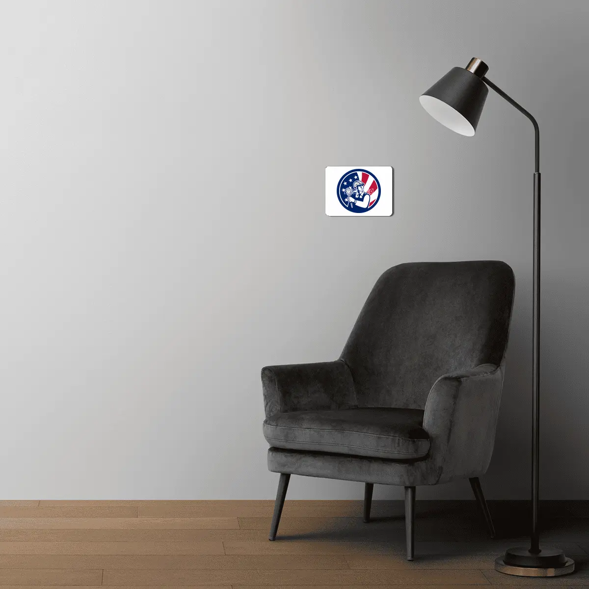 American Engineer USA Flag Icon MDF Tablo