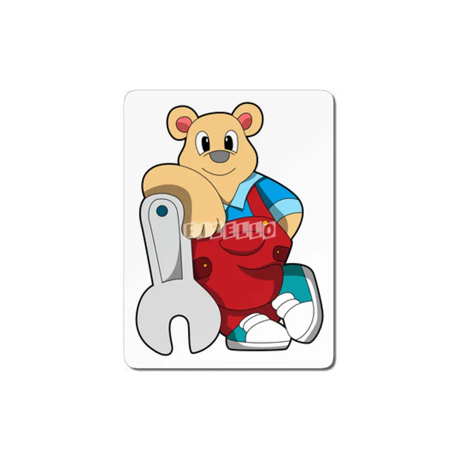 Bear as Mechatronics engineer with Wrench MDF Tablo