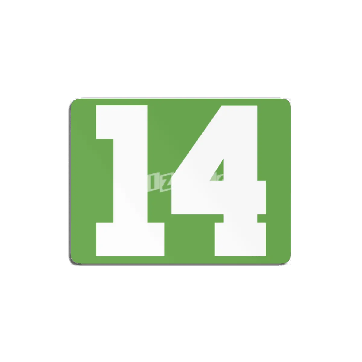 White Number 14 MDF Tablo