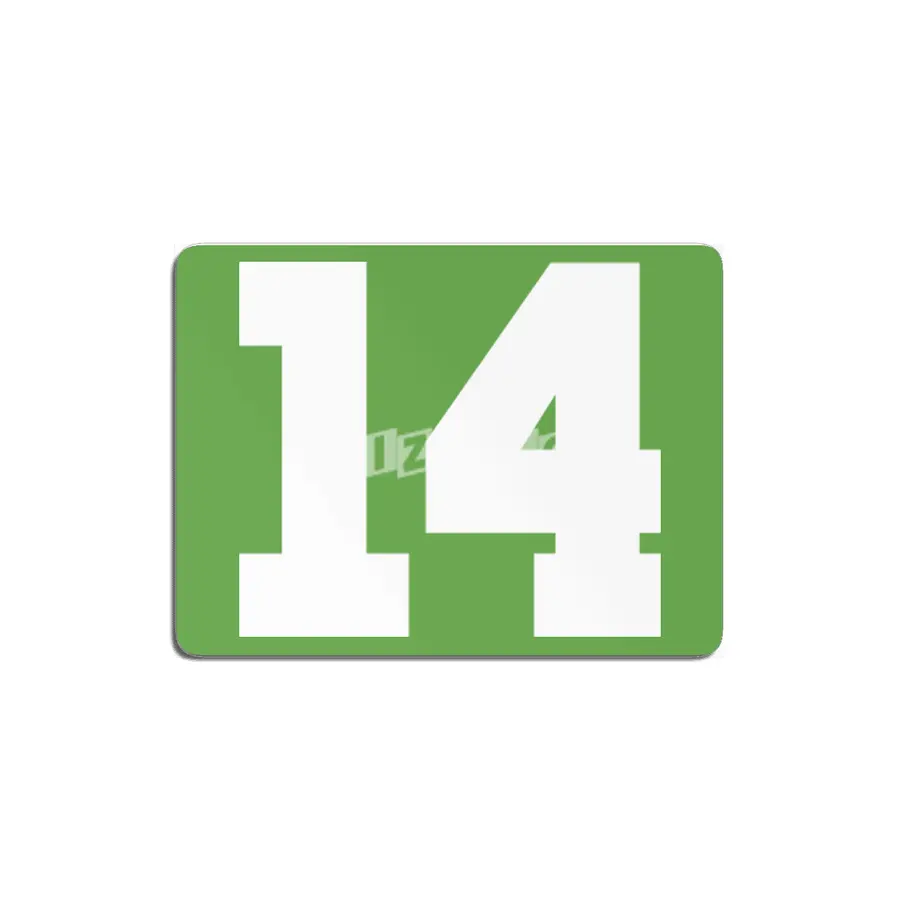 White Number 14 MDF Tablo